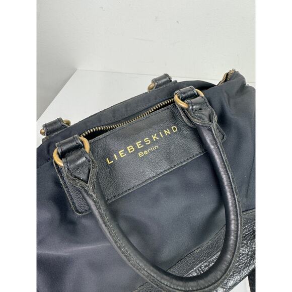 LIEBESKIND Arielle C Black Leather Satchel Removable Strap Purse Shoulder Bag - Picture 6 of 10